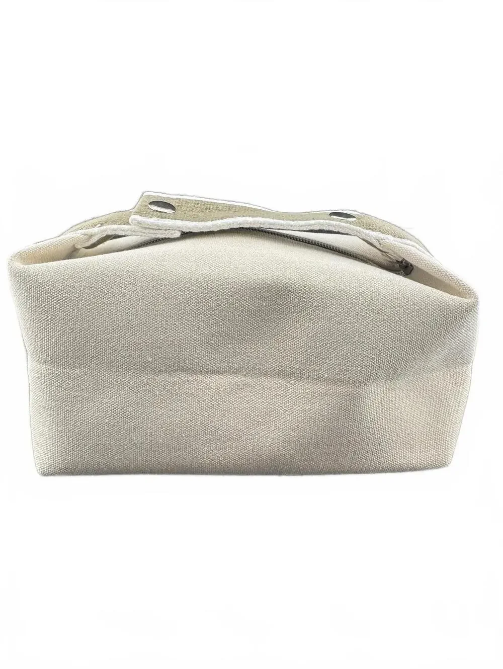 Canvas Cosmetic Bag with Zipper and Snap Closure